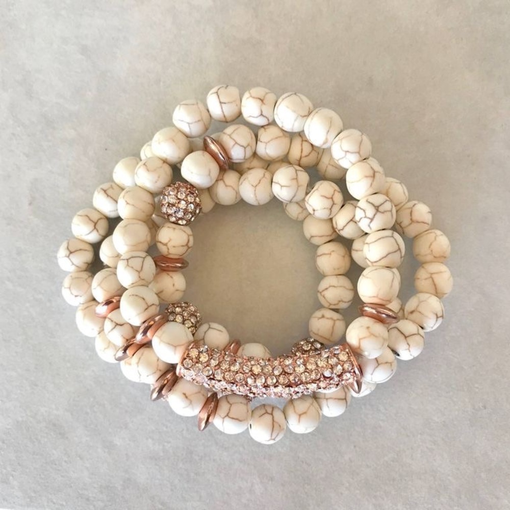 Ivory turquoise bracelet stack - Picture 3 of 3